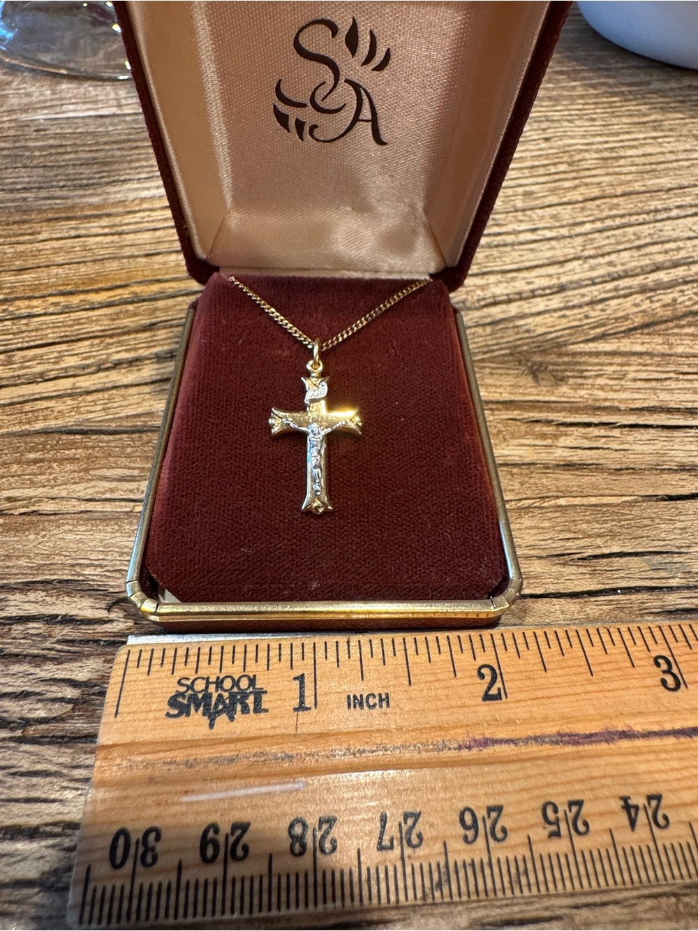 Vintage Gold Filled Cross Pendant Necklace with Chain